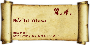 Mühl Alexa névjegykártya